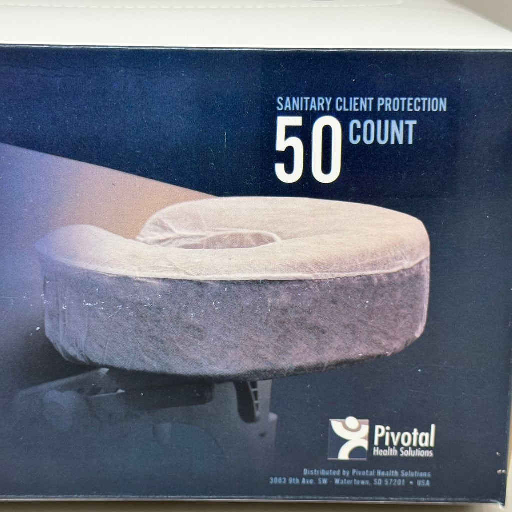 PIVOTAL  (50 PACK) Sani-Cover Face Rest Covers Fitted Disposable White FRC30-50