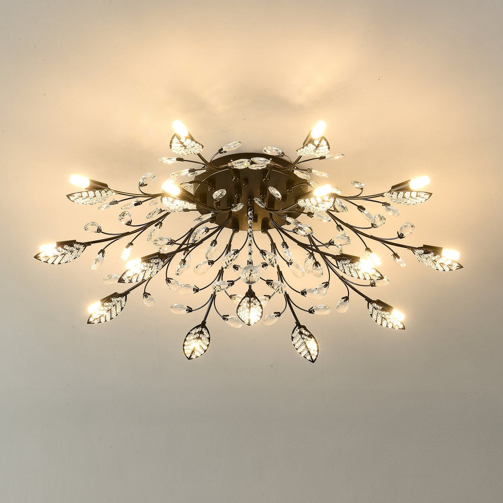 15-Light Chandelier Crystal Ceiling Lamp