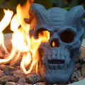 Hand-Forged Flame Skull for Fire Pits and Hearths