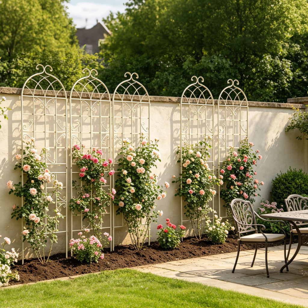 Metal Garden Rustproof Trellis For Climbing Plants Outdoor Flower Support