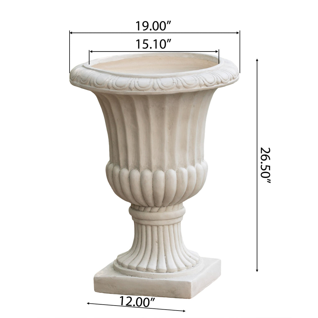 26.5" H Classic Antique White Italian Urn Planter