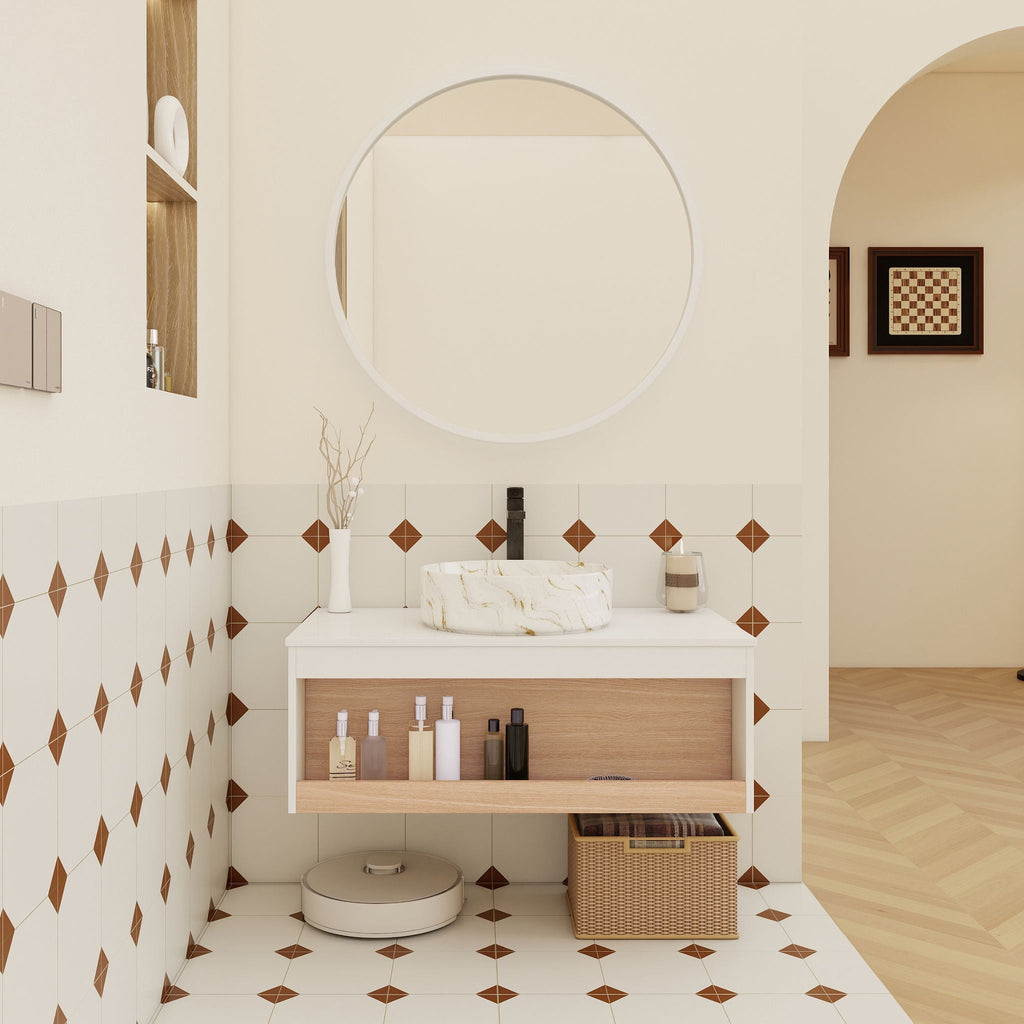 Floating Bathroom Vanity With Vessel Sink