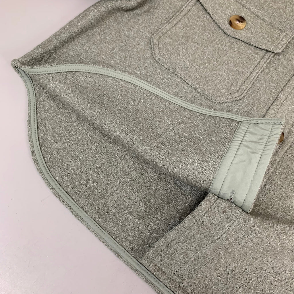 LEVI'S Front Button Cropped Jacket W/ Laydown Collar Women's Medium Tea Green 595450040