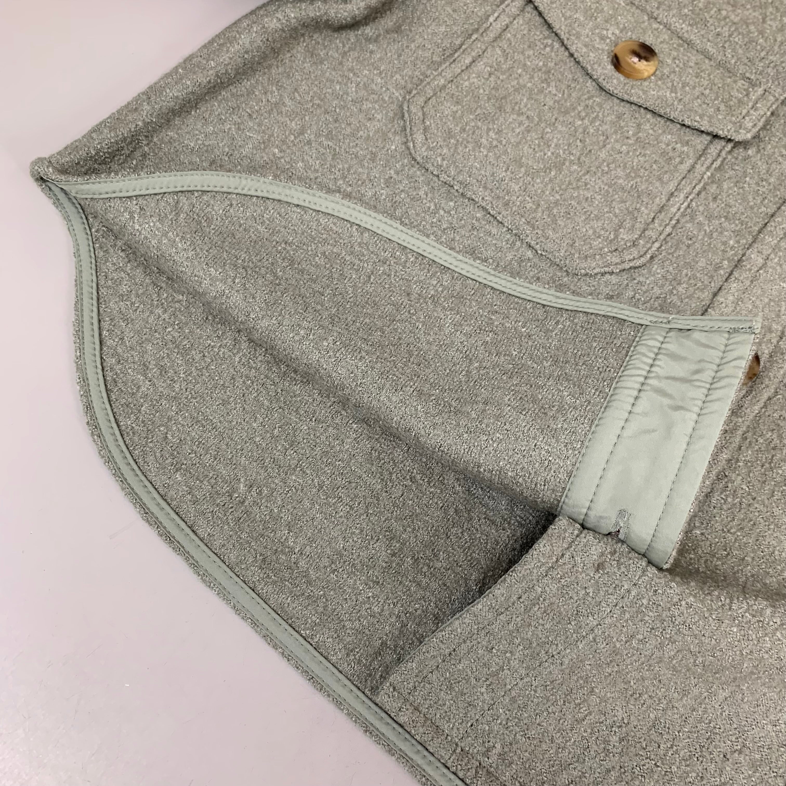 LEVI'S Front Button Cropped Jacket W/ Laydown Collar Women's Medium Tea Green 595450040