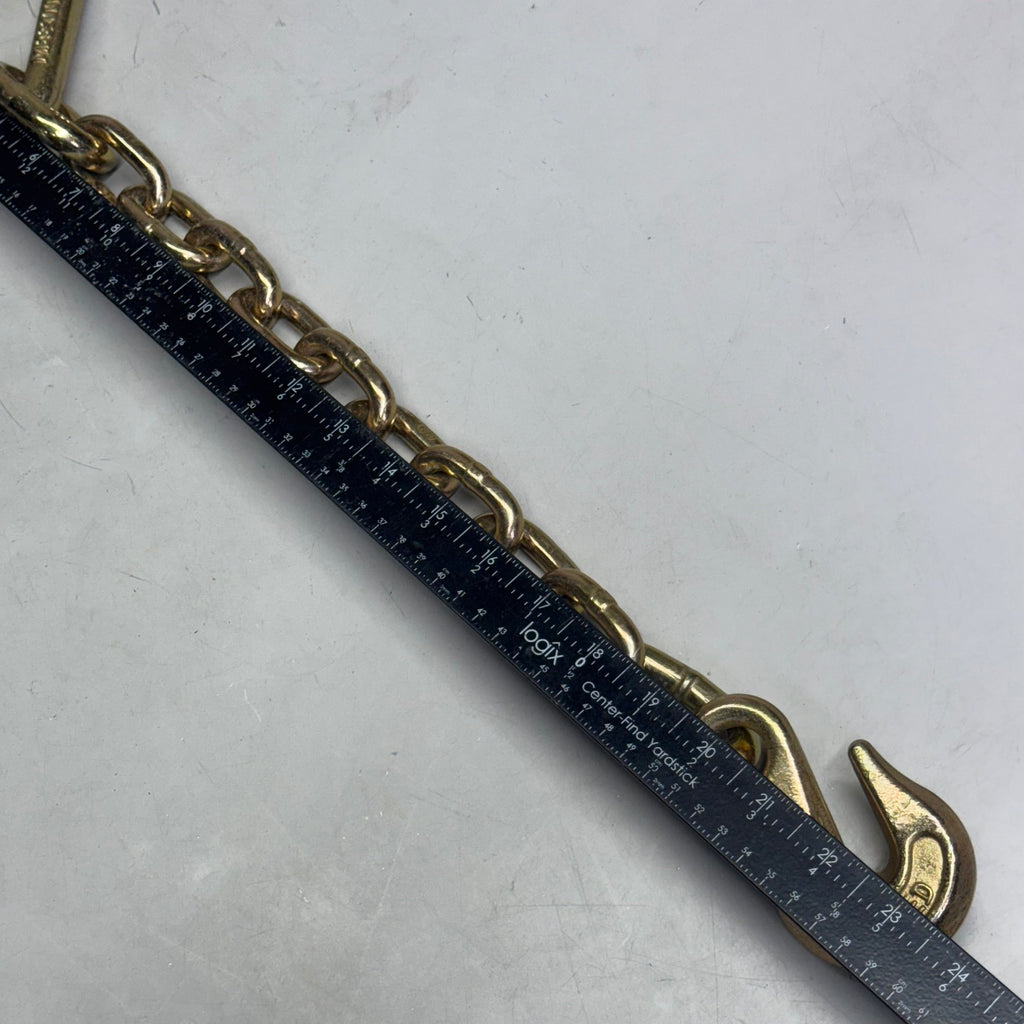 FORGED G70 Transport Chain With Clevis Hooks 3.5" X 2", Golden