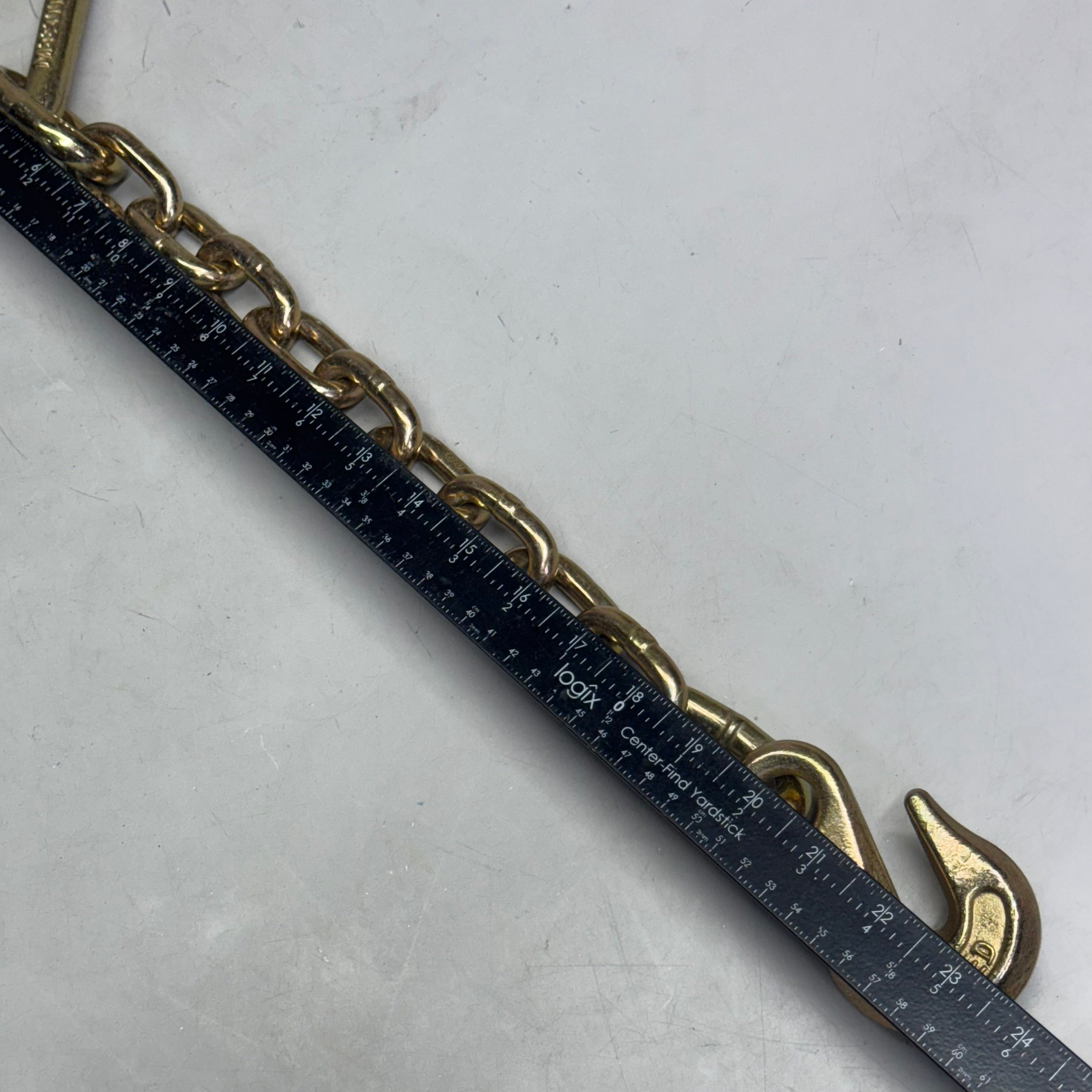 FORGED G70 Transport Chain With Clevis Hooks 3.5" X 2", Golden
