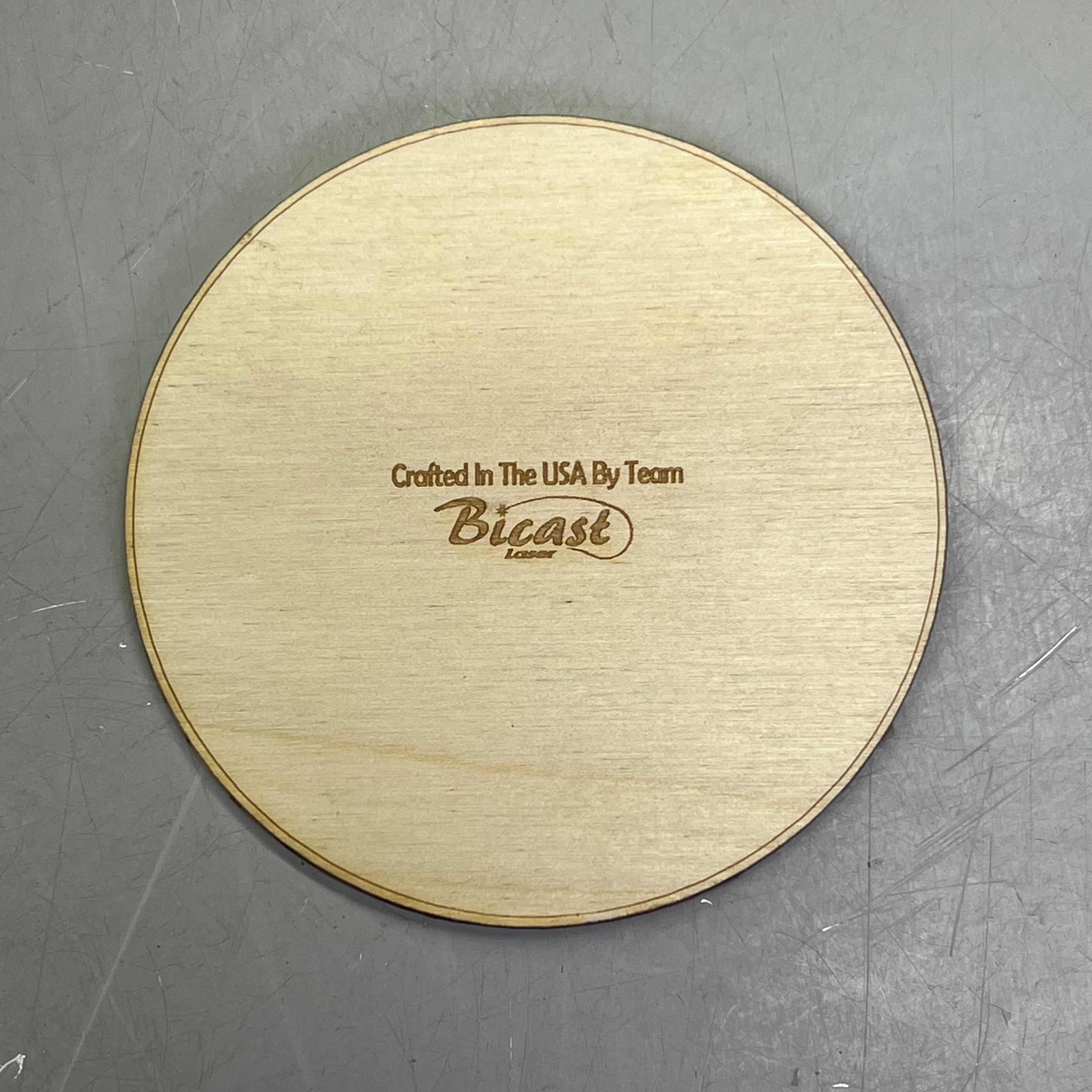 (2 PACK) Juneau Alaska Laser Cut & Painted Wooden Puck Collectable Made In USA