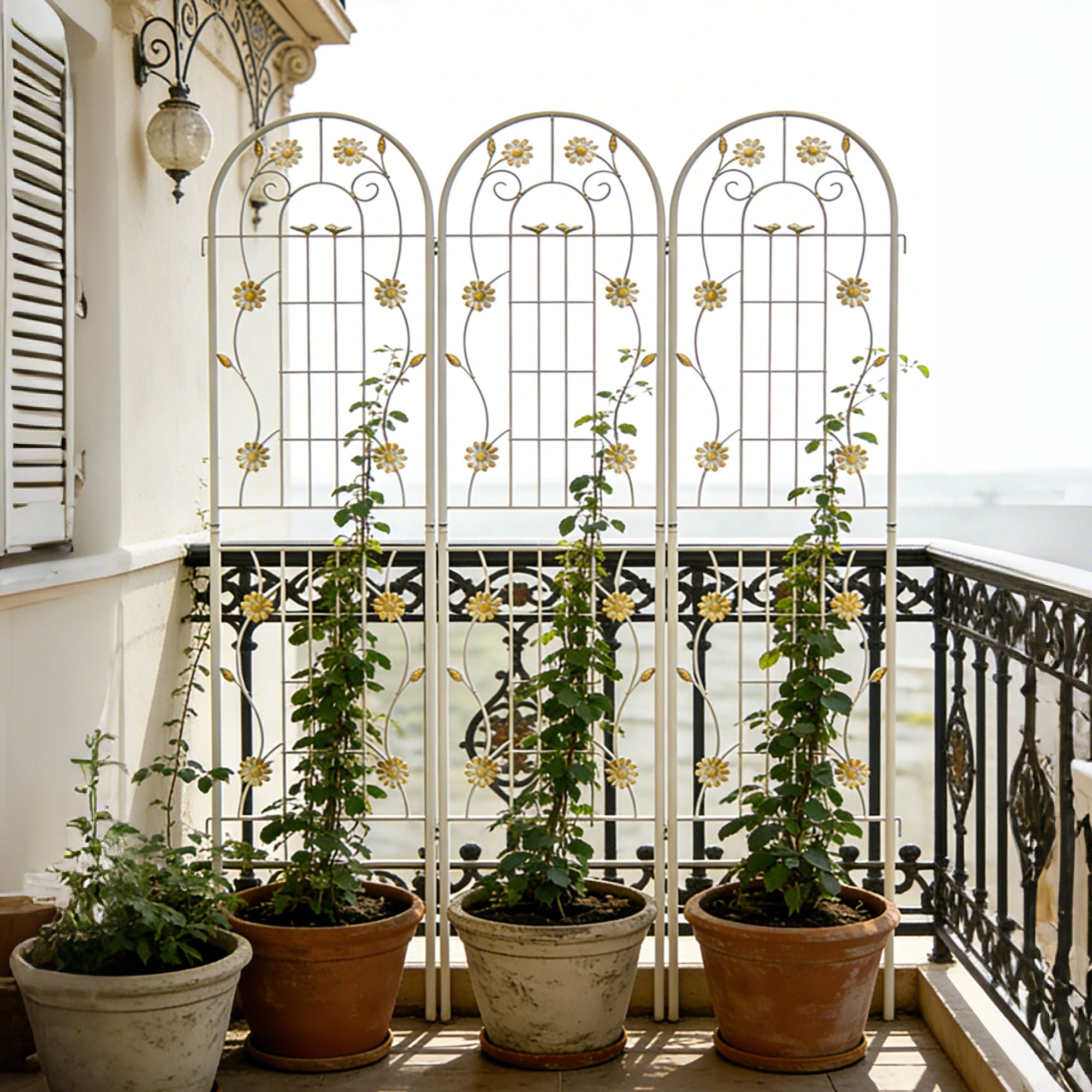 Metal Garden Trellis Rustproof Trellis For Climbing Plant Outdoor Flower Support