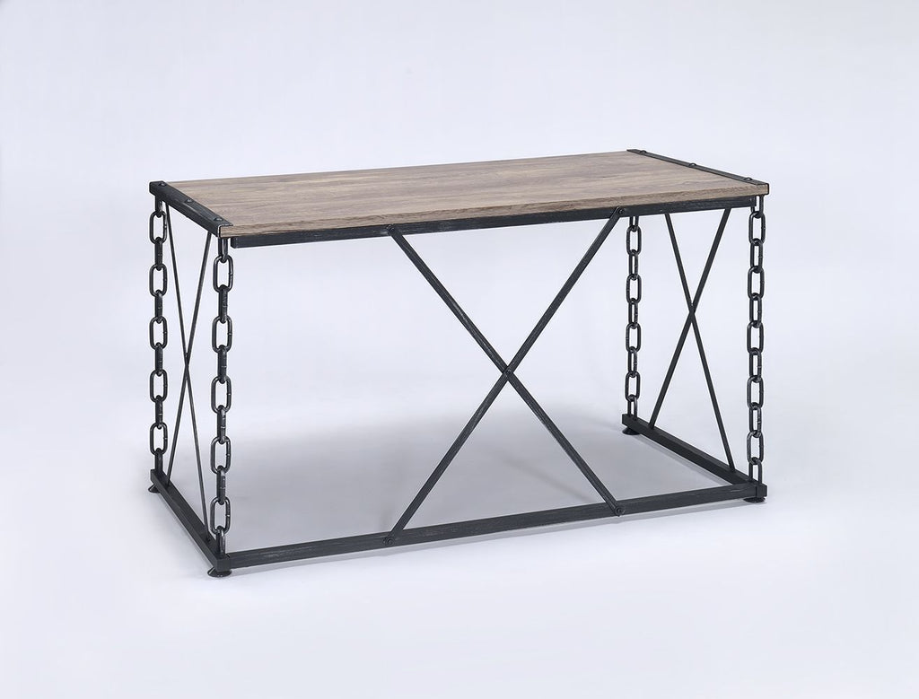 Jodie Console Table Rustic Oak / Antique Black