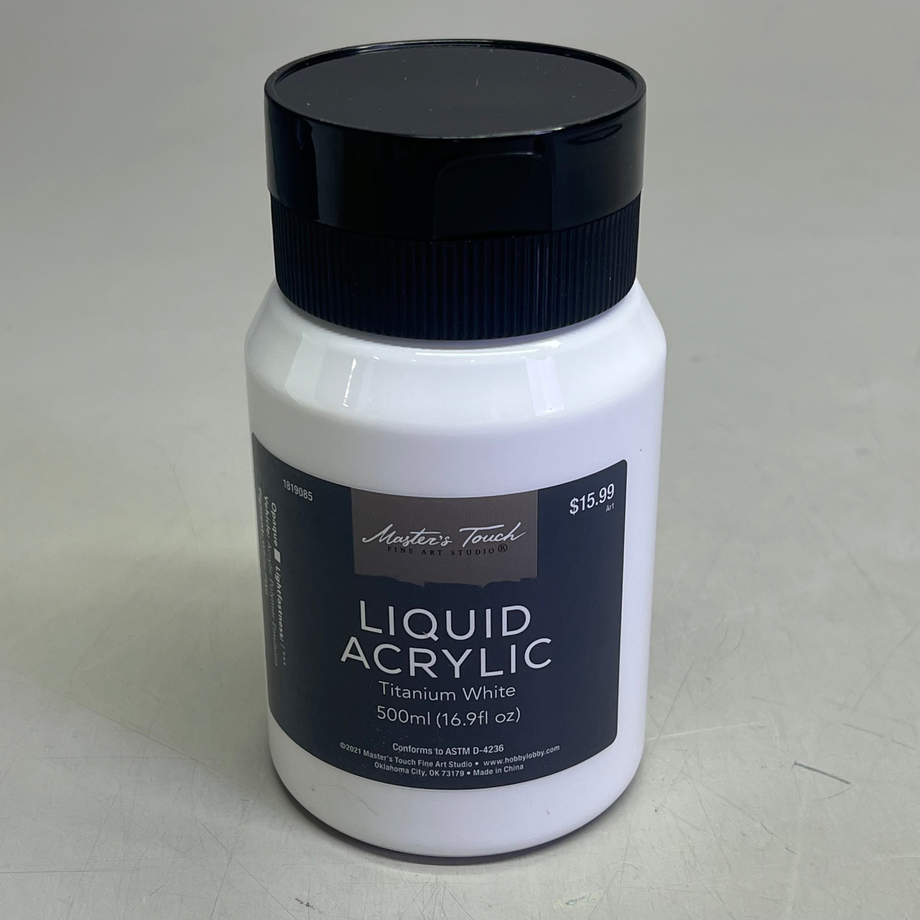 MASTERS TOUCH (2 PACK) Liquid Acrylic Paint 16.9 fl oz Titanium White 1819085