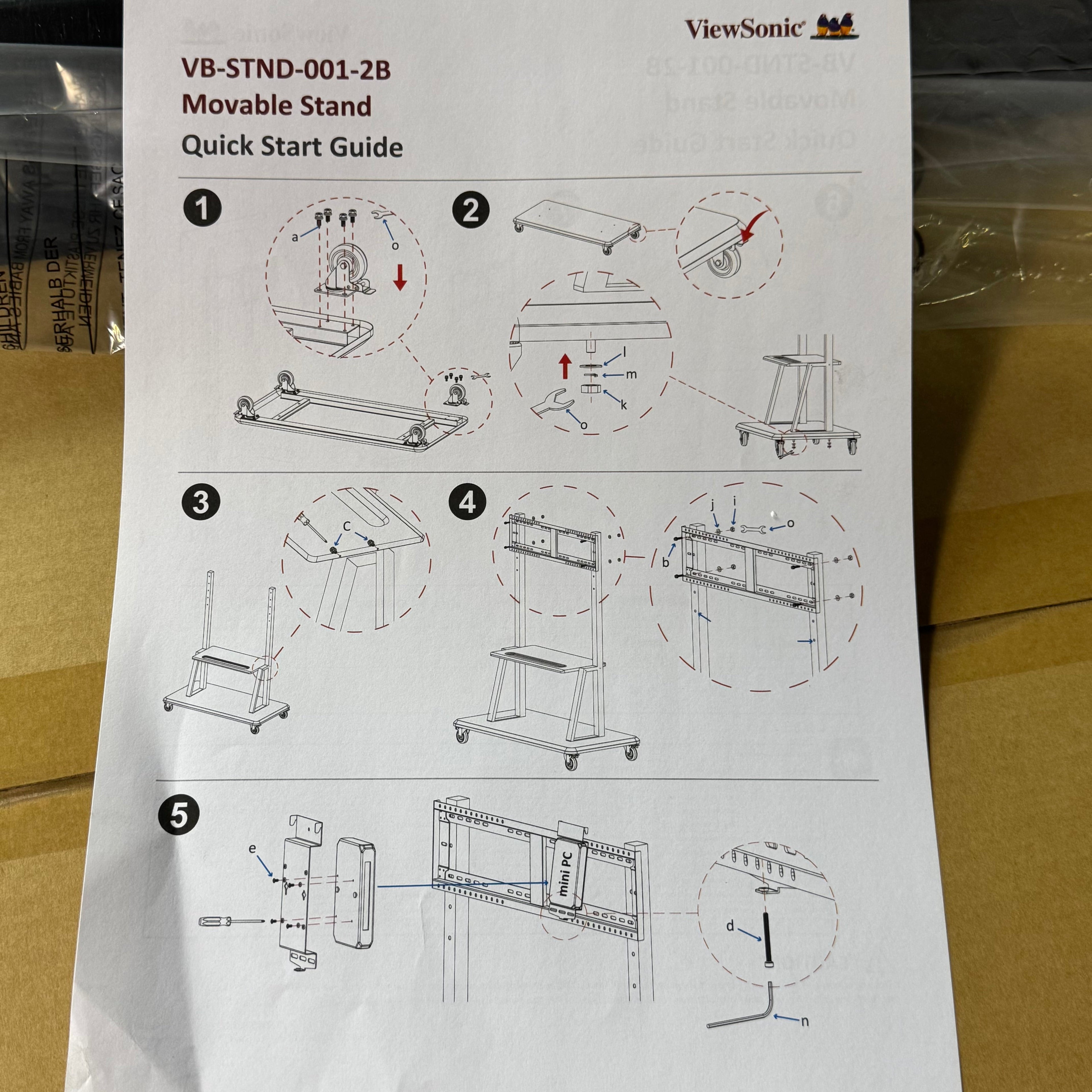 VIEWSONIC Universal Display Cart for 55-86 in Displays, Black VN-STND-001-2B