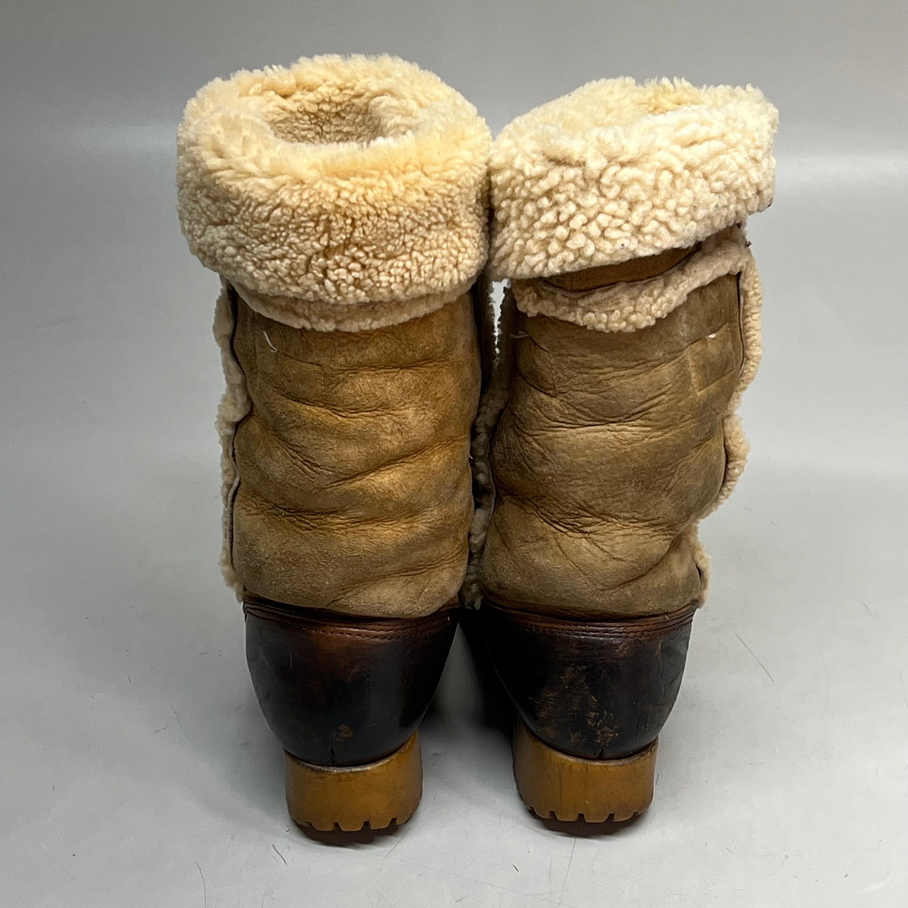 DEXTER USA Suede & Leather Fur Lined Boots  Women's Sz 12 Brown (Pre-Owned)
