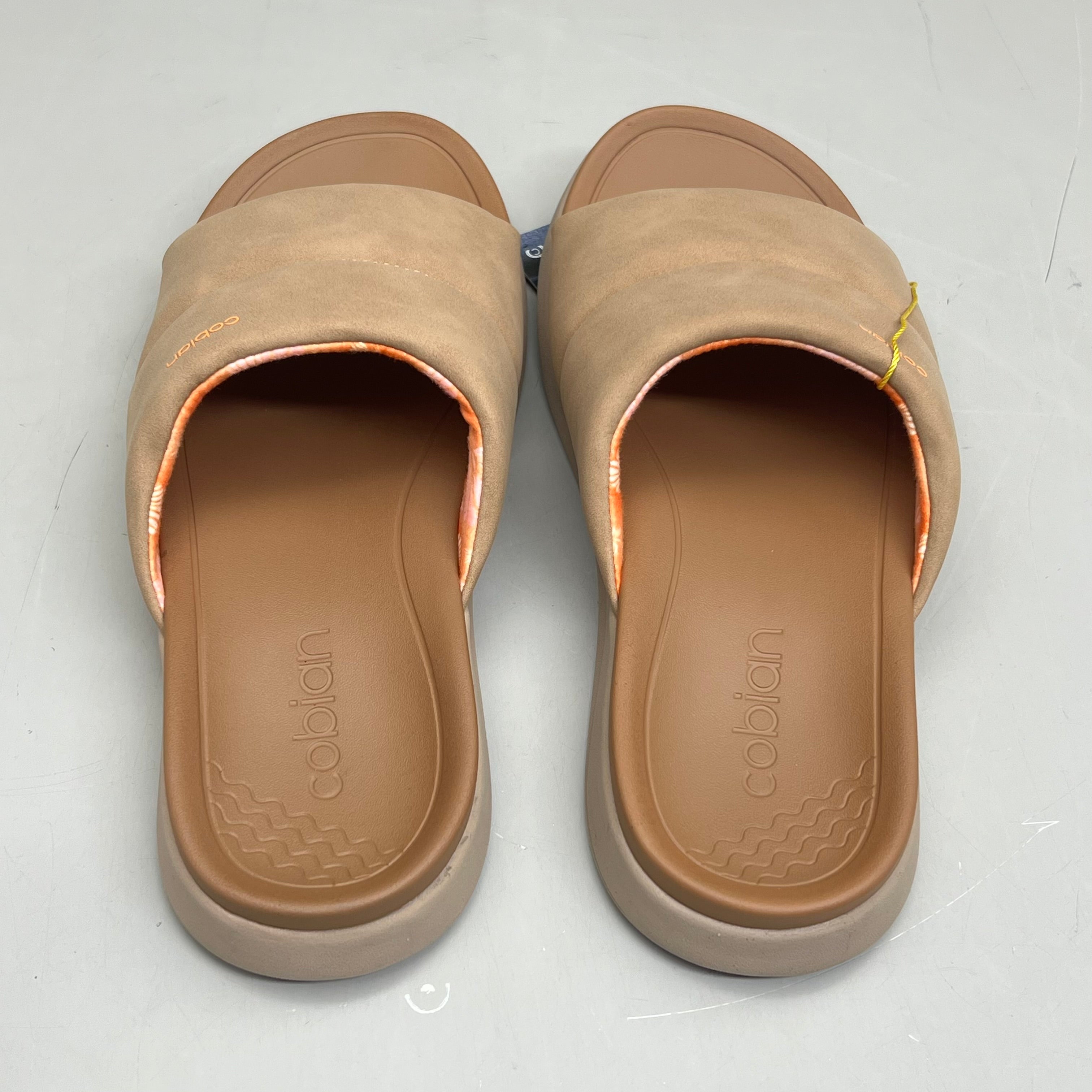 COBIAN Tolula Slide Enhanced Cushion Suede Strap Women's Sz 9 Tan TOL24-230-09