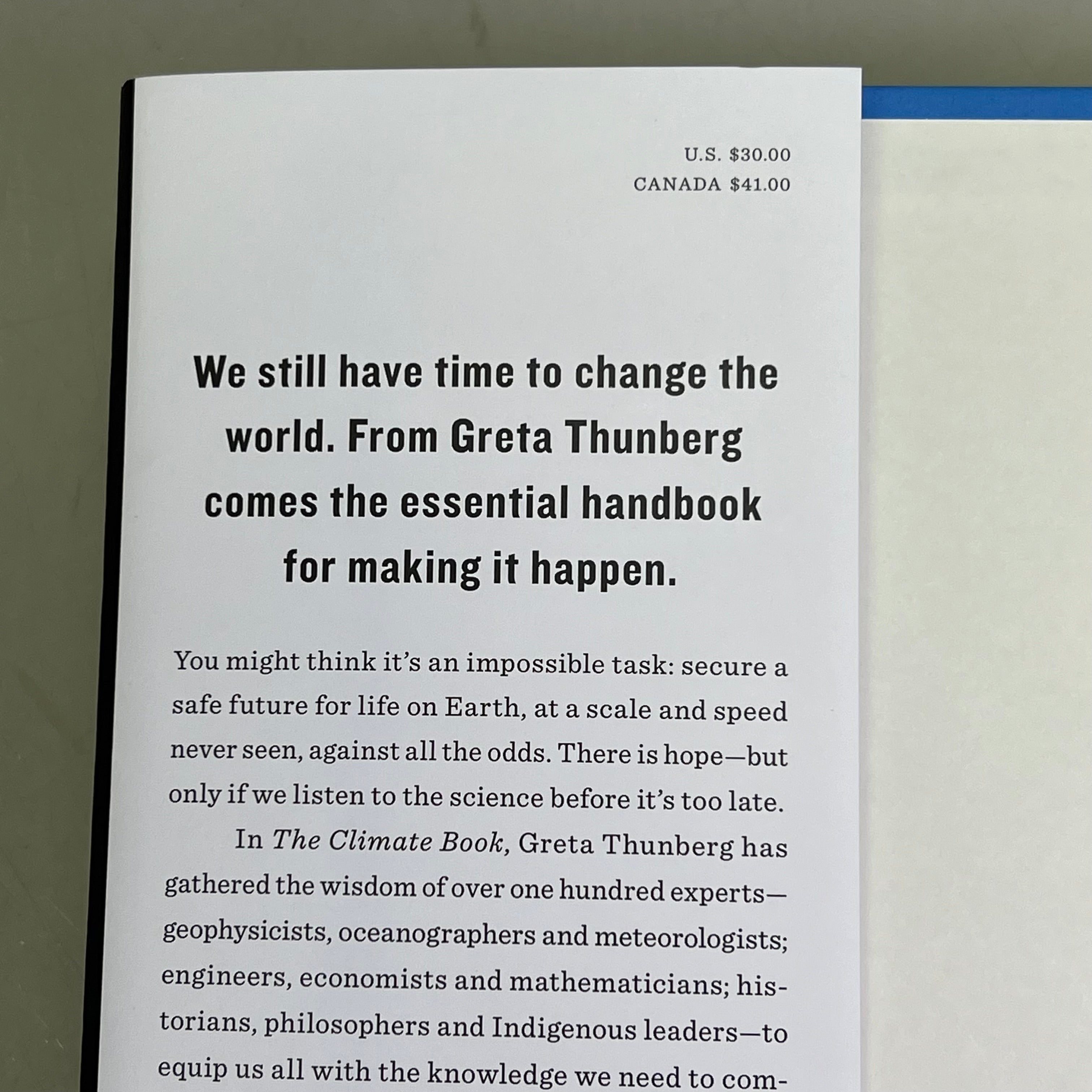 THE CLIMATE BOOK  Climatology The Facts & Solutions By Greta Thunberg Hardback