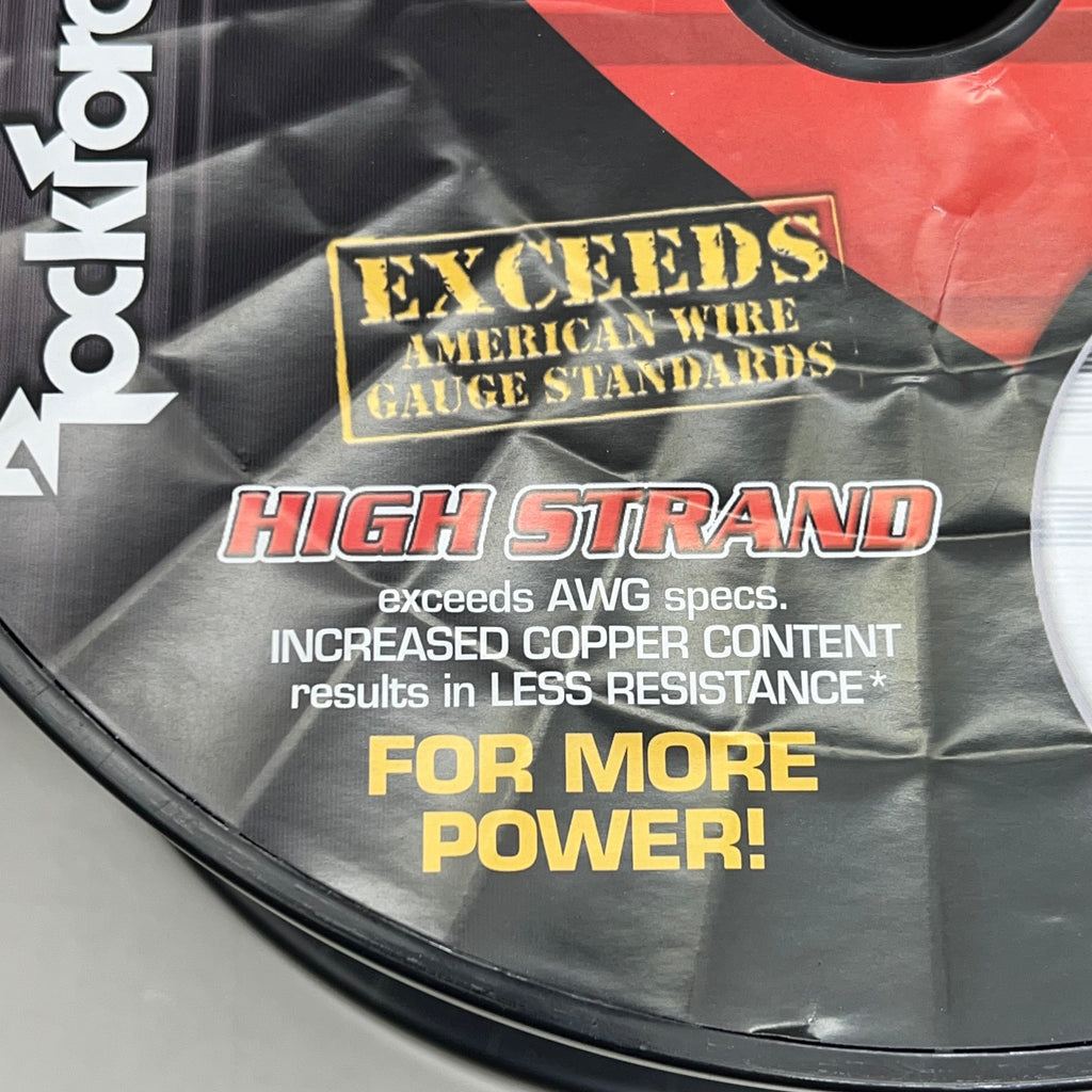 ROCKFOSGATE Power Wire 4 AWG Max Performance w/ More Copper Content 100' RFW4B