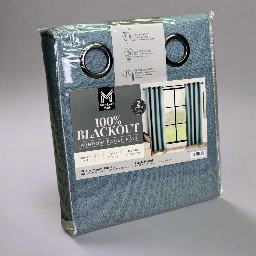 MEMBER'S MARK Window Panel Pair 100" W x 84" L, Blue