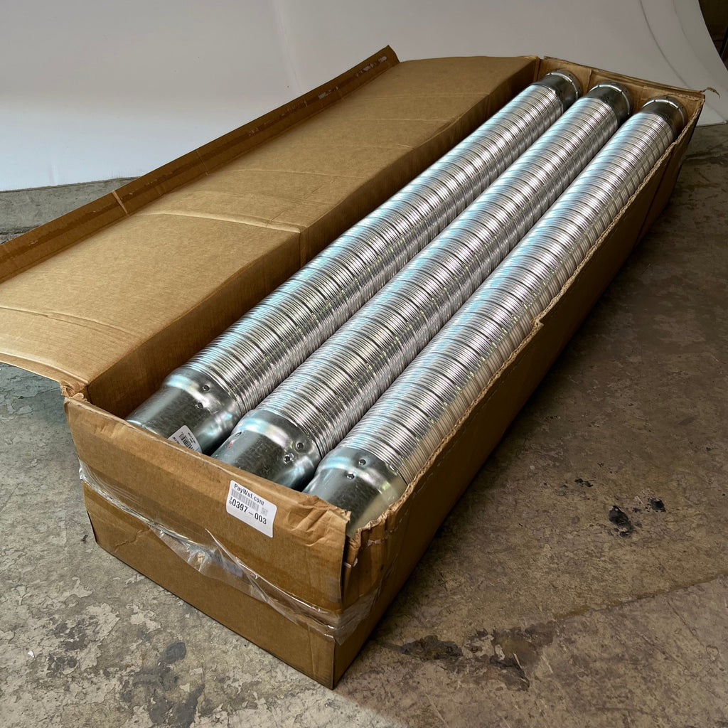 AMERIVENT (6 Pcs) Double Wall Flexible Vent Pipe Sz 4” x 60”, Silver 4ADFC5