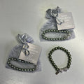 VALERIE PARR HILL Angel Wing Heart & Pearl Friendship Bracelets Sz Large Green