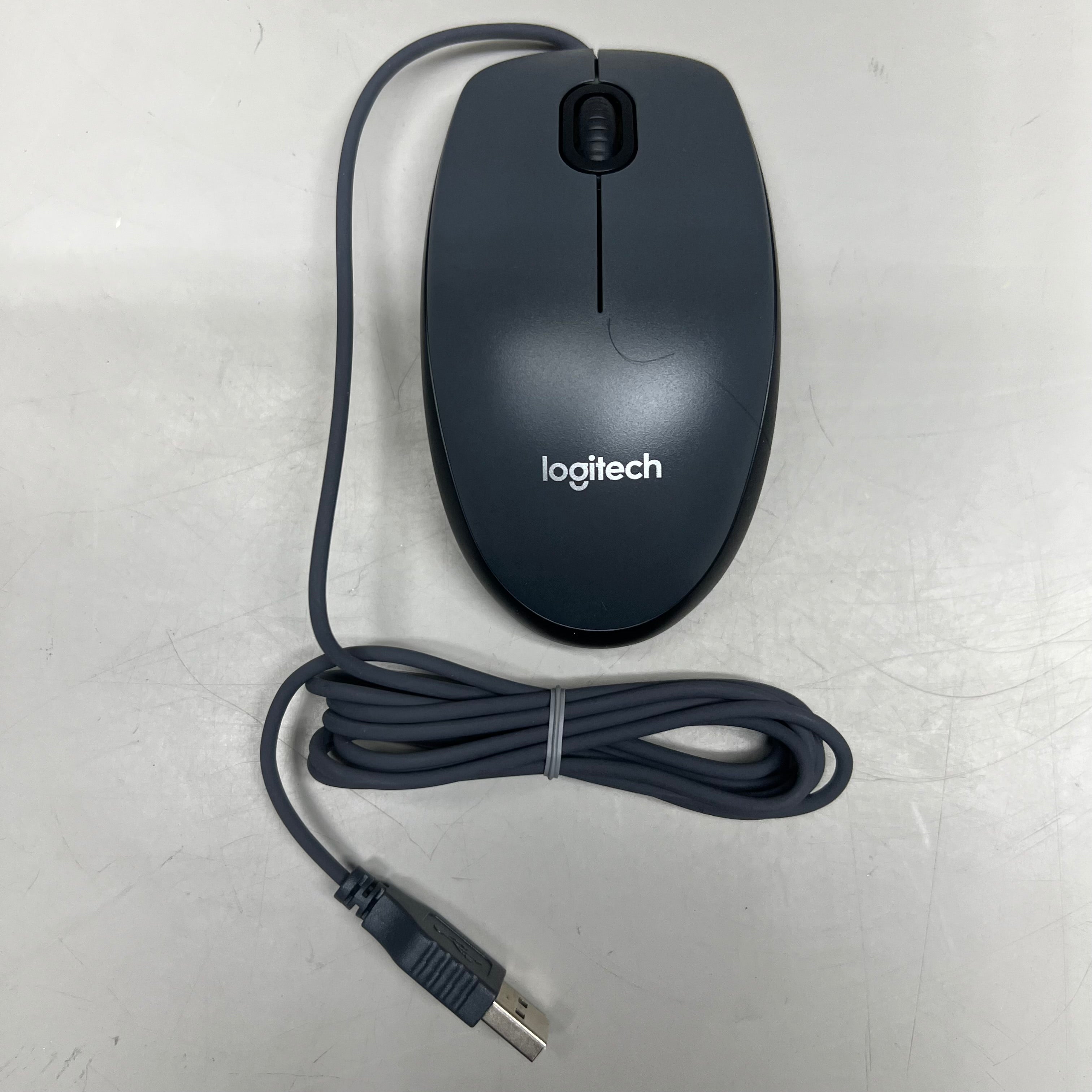 LOGITECH Full-Size USB Wired Mouse (2-Pack) 4.5" x 2.5" Black M100
