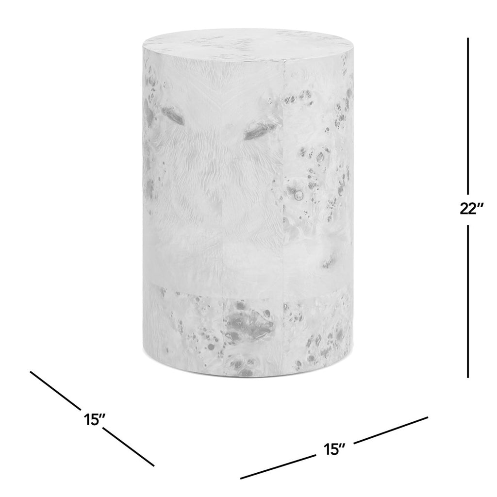Nebula 22' Accent Pillar Side Table Warm Natural Brown Burl Wood