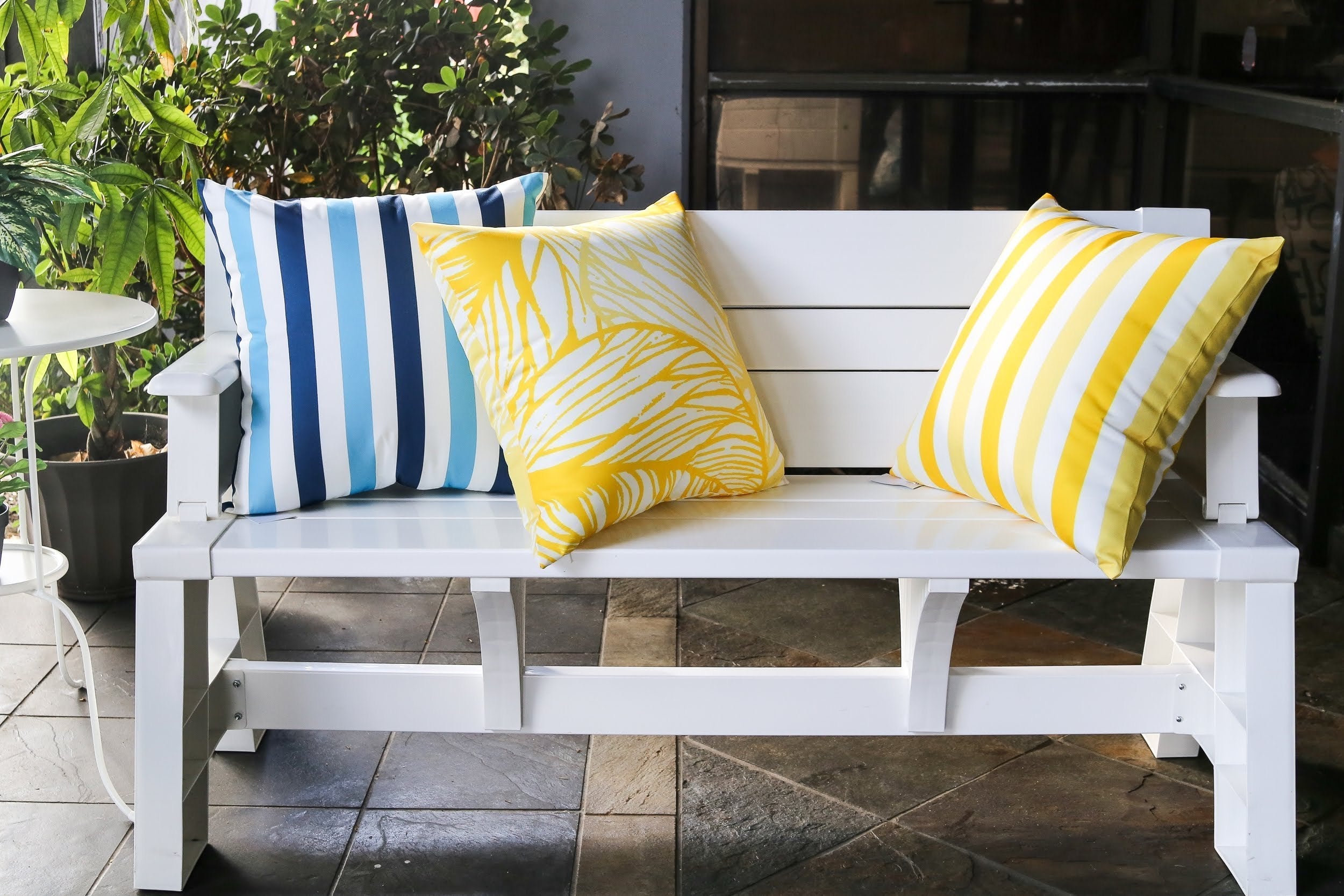 Leaf Vein Yellow Outdoor & Indoor Pillow