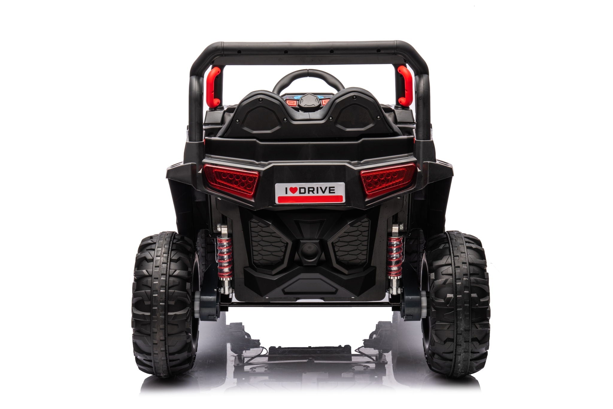 12V7A*1 30W*4 Four-Wheel Drive Seat One Button Start, Forward And Backward, High And Low Speed, Music, Front Light, Power Display, Two Doors Can Open, 2.4G R / C, Seat Belt Four Wheel Absorber