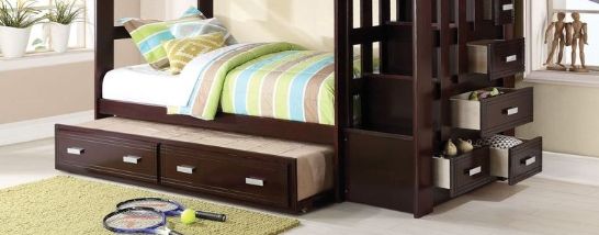 Allentown Twin / Twin Bunk Bed With Trundle Storage - Espresso