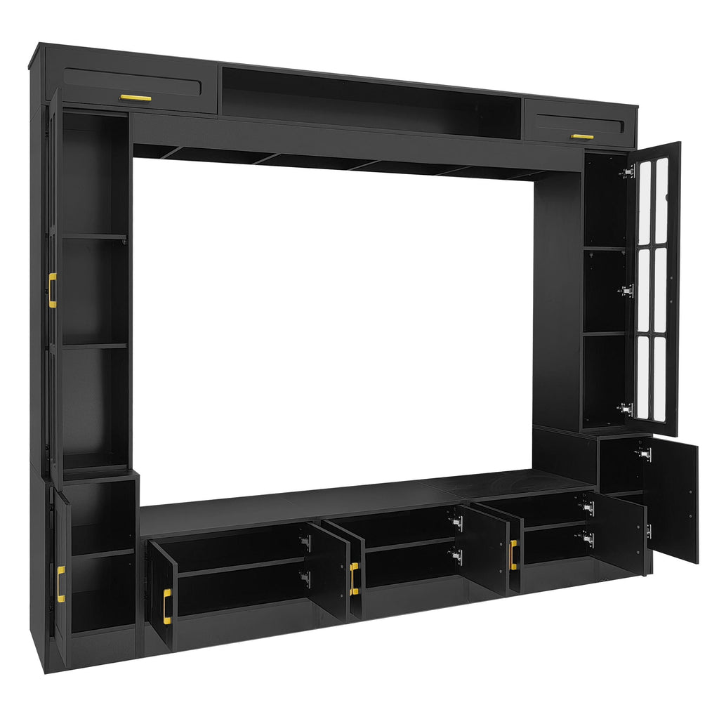 Wall Unit Entertainment Center With Bookshelves For TVs Up to 80"
