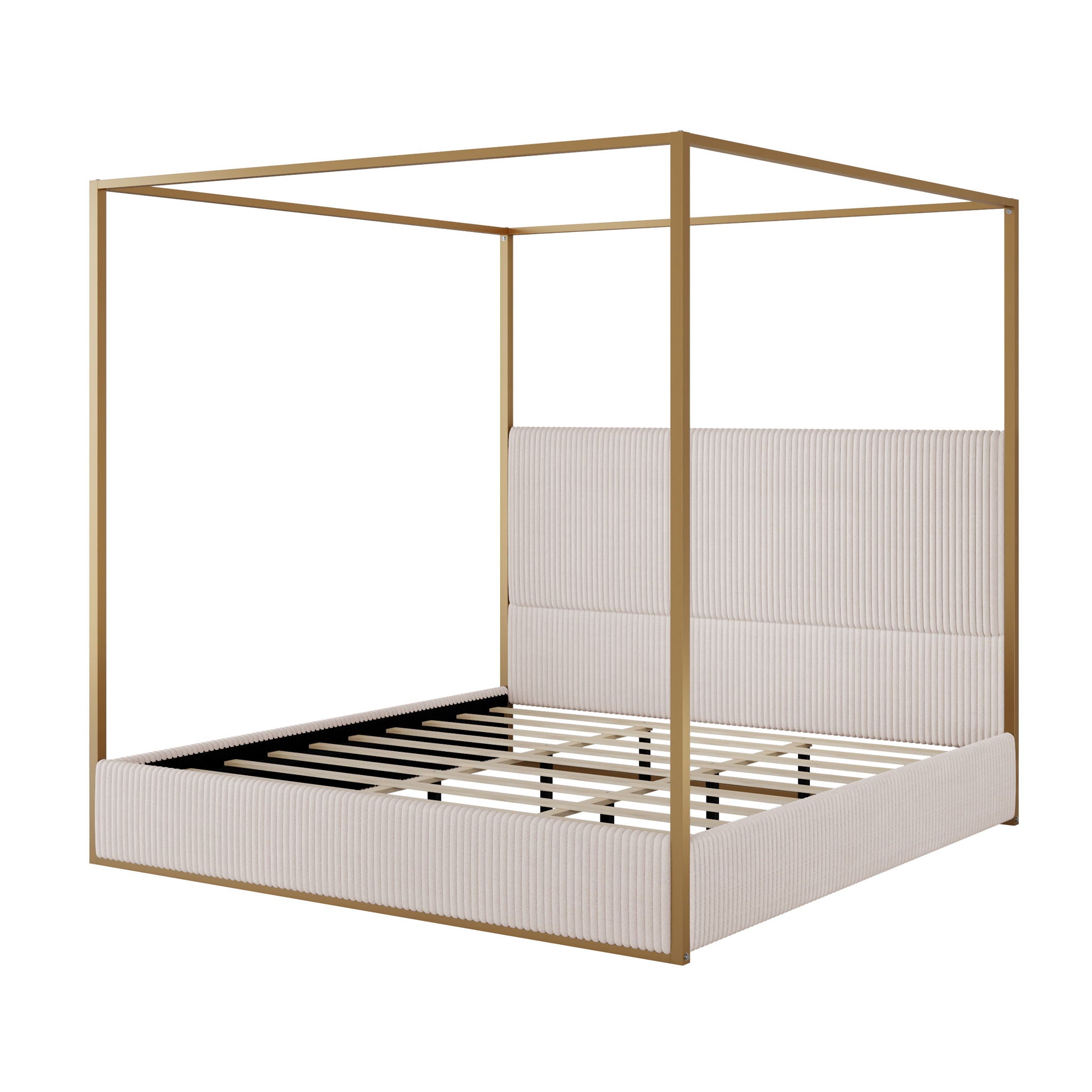 Luxury Canopy Bed With Upholstered Headboard