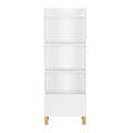 4 Tier Bookcase with Safety Restraint and Storage Cabinet - White