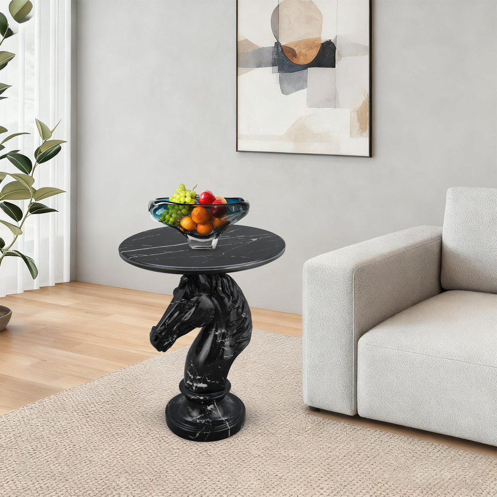 Horse Head Accent Table Animal Statue End Table