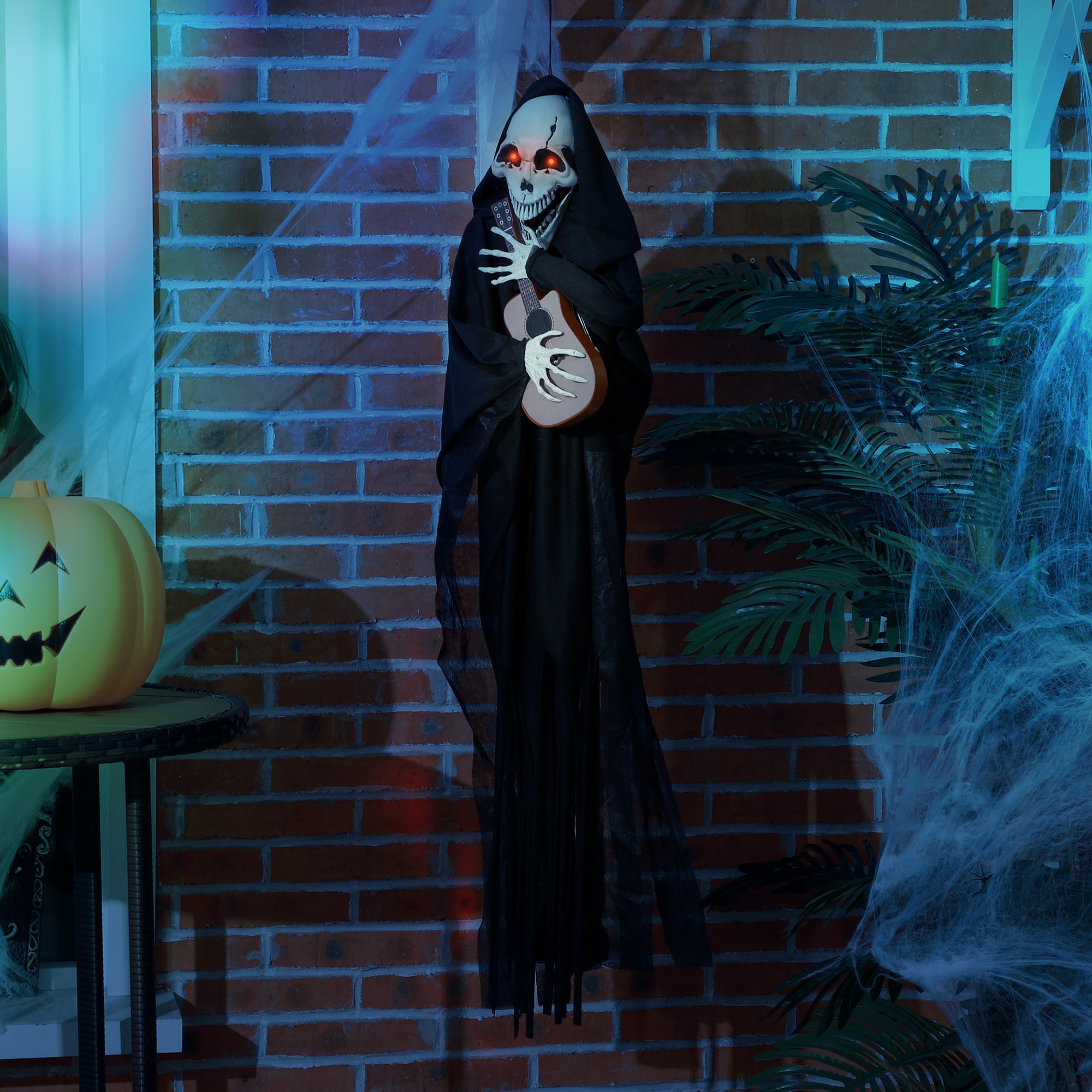 4.3' Animated Grim Reaper Guitarist with Motion and Sound Activation