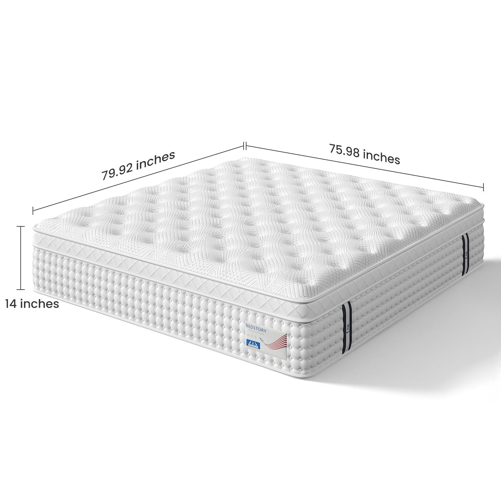14" King Hybrid Mattress, Memory Foam & Pocket Spring Bed