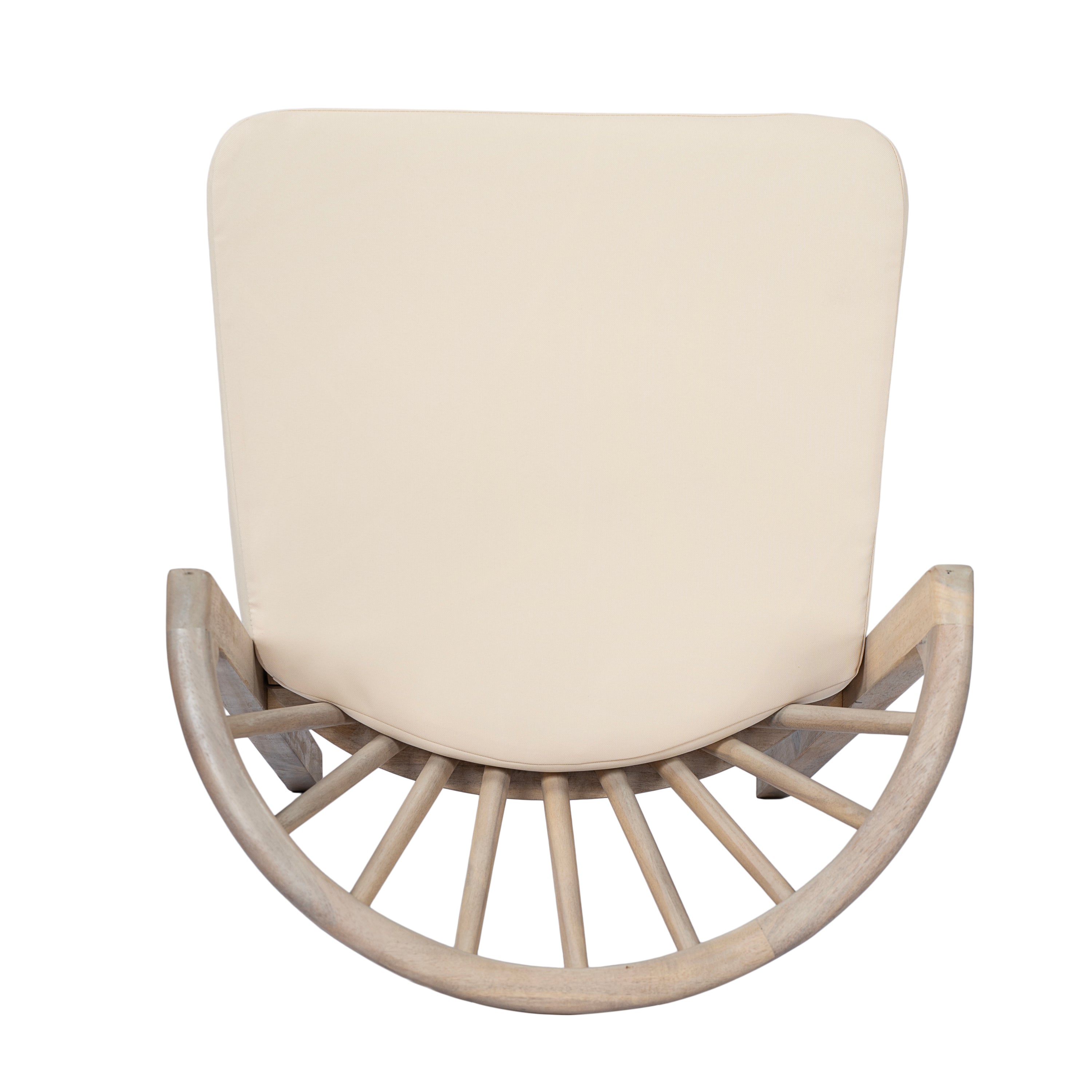 Outdoor Dining Chairs Set of 2 with Acacia Wood and Cream Washable Cushions
