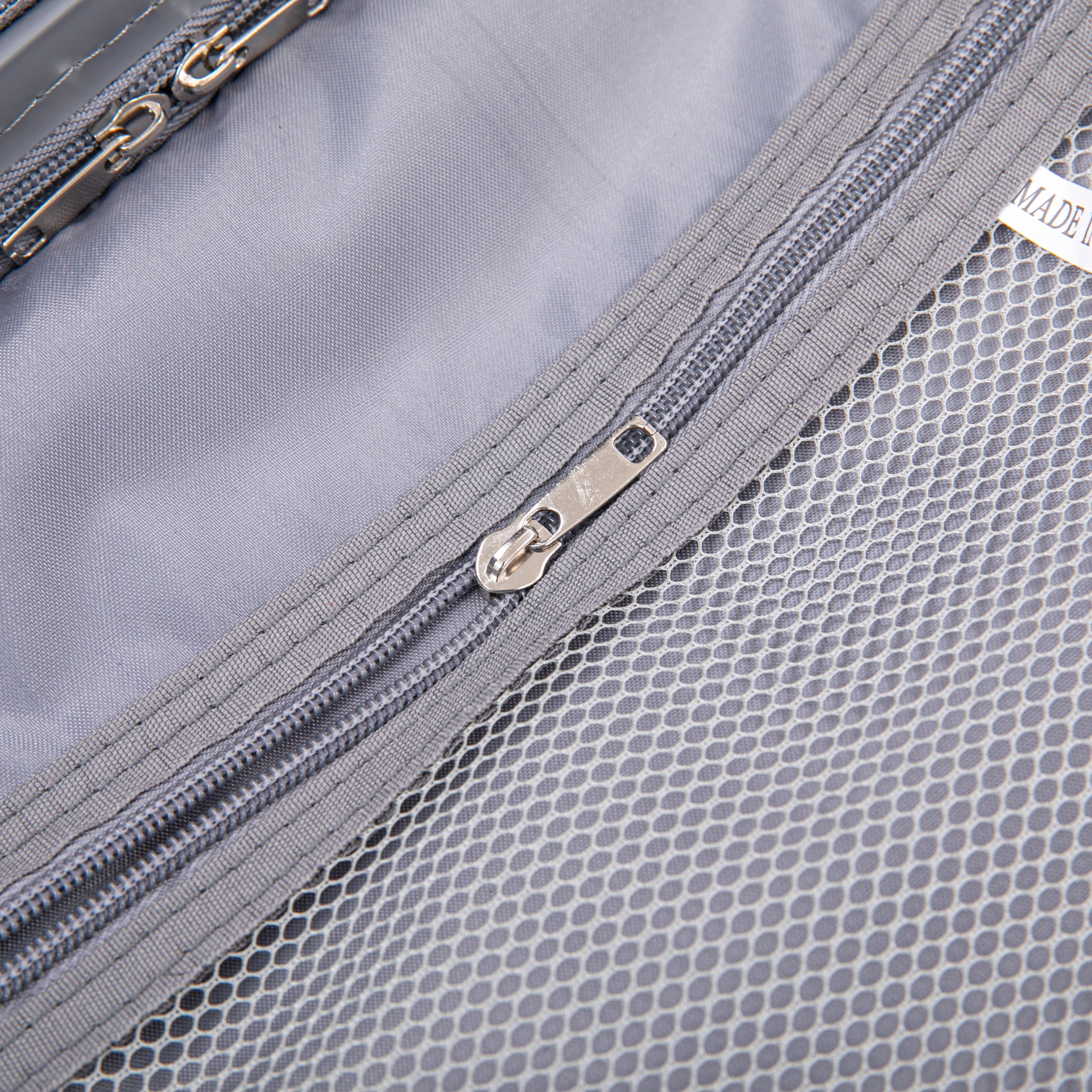 4-Piece PP Spinner Wheel Luggage Set with Cosmetic Case, Light Gray