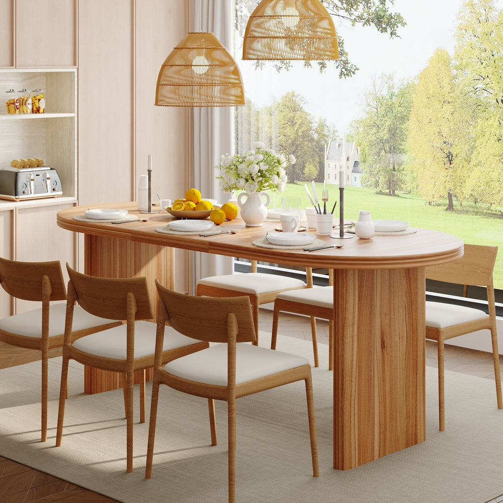 Modern Extendable Dining Table with Removable Extension Leaves
