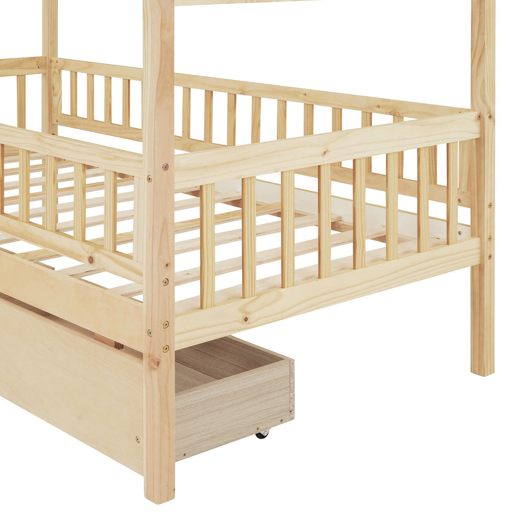 House Bed With 2 Drawers