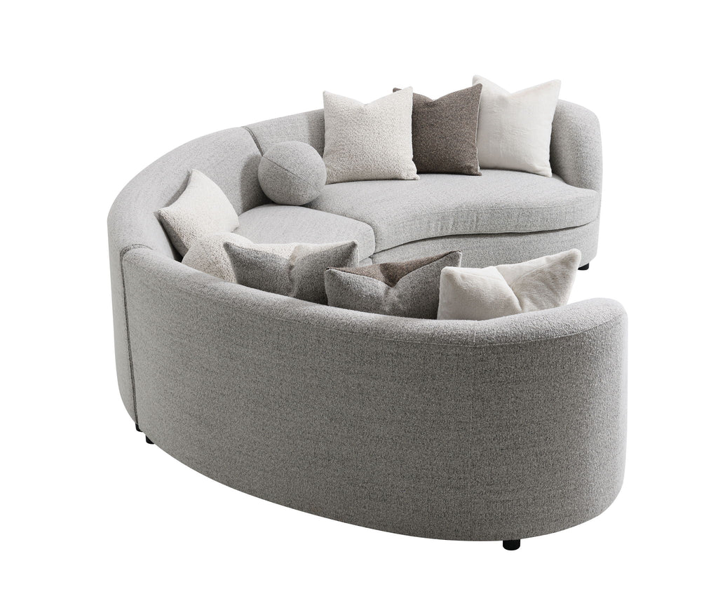 Ivria Boucle Sectional Sofa With 9 Pillows - Gray