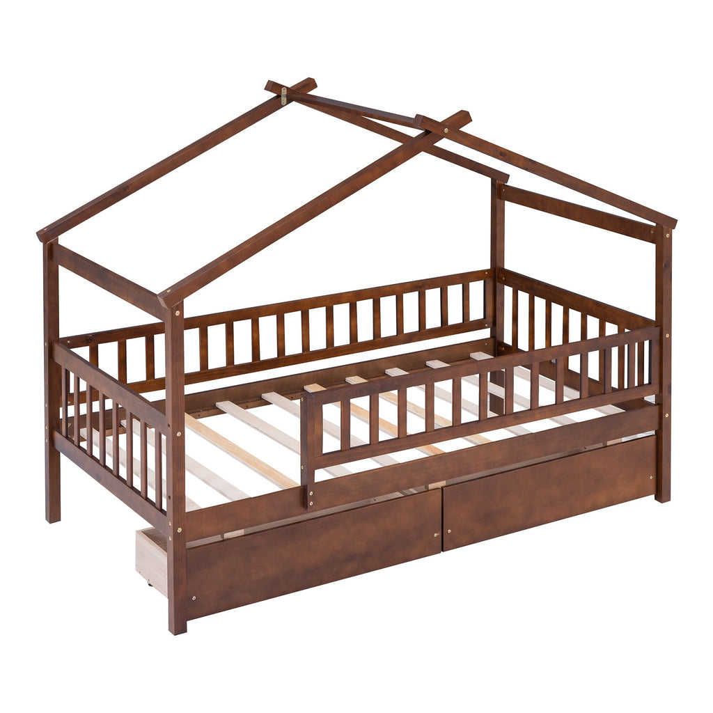 House Bed With 2 Drawers