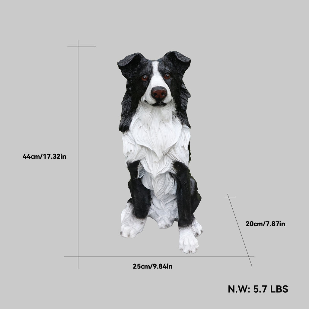 Outdoor Garden Border Collie Dog Statue Greeter