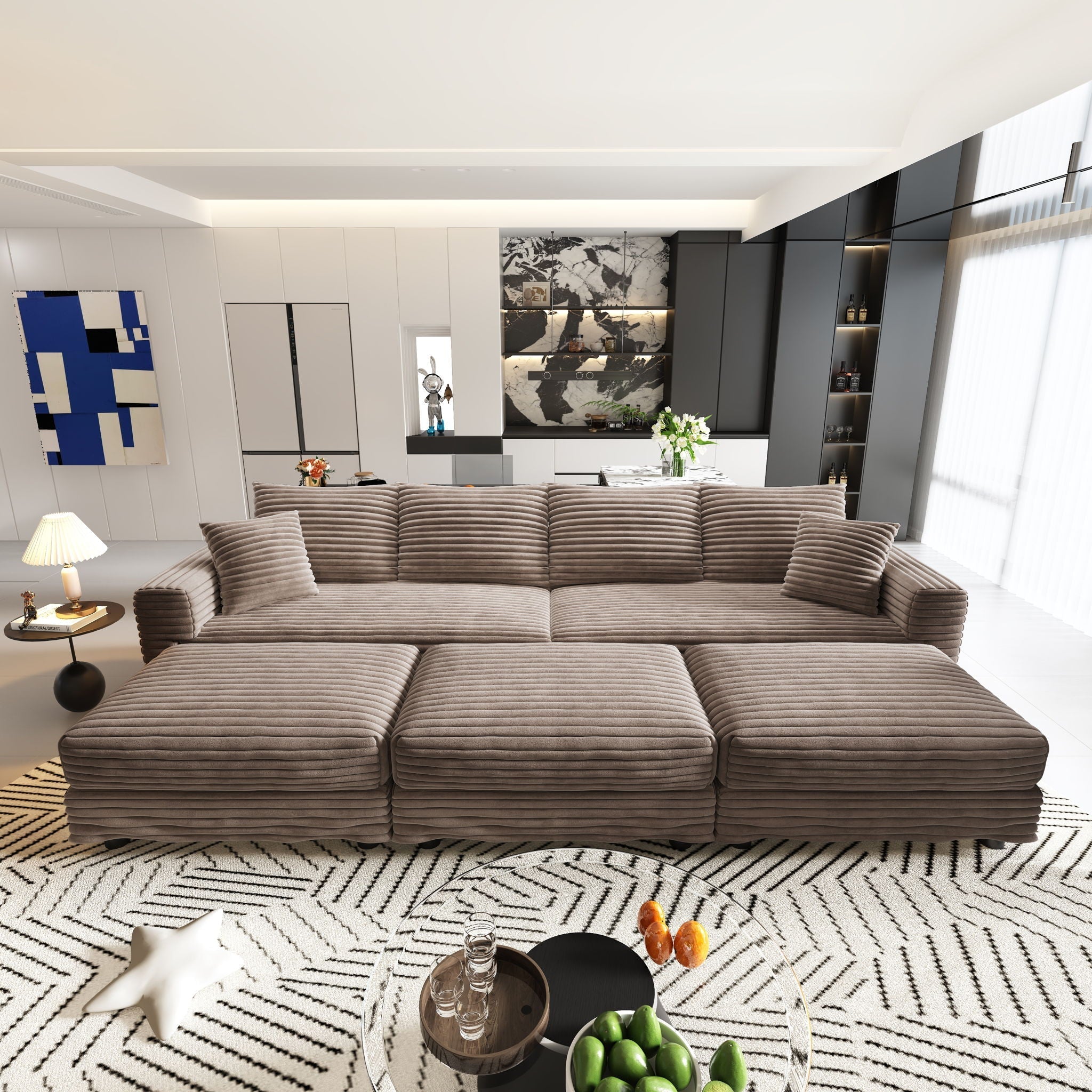 Modern Comfy Upholstered Sofa Cloud Couch & Deep Seat Couches
