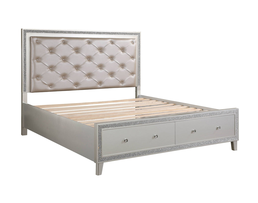 Sliverfluff Bed With LED Storage