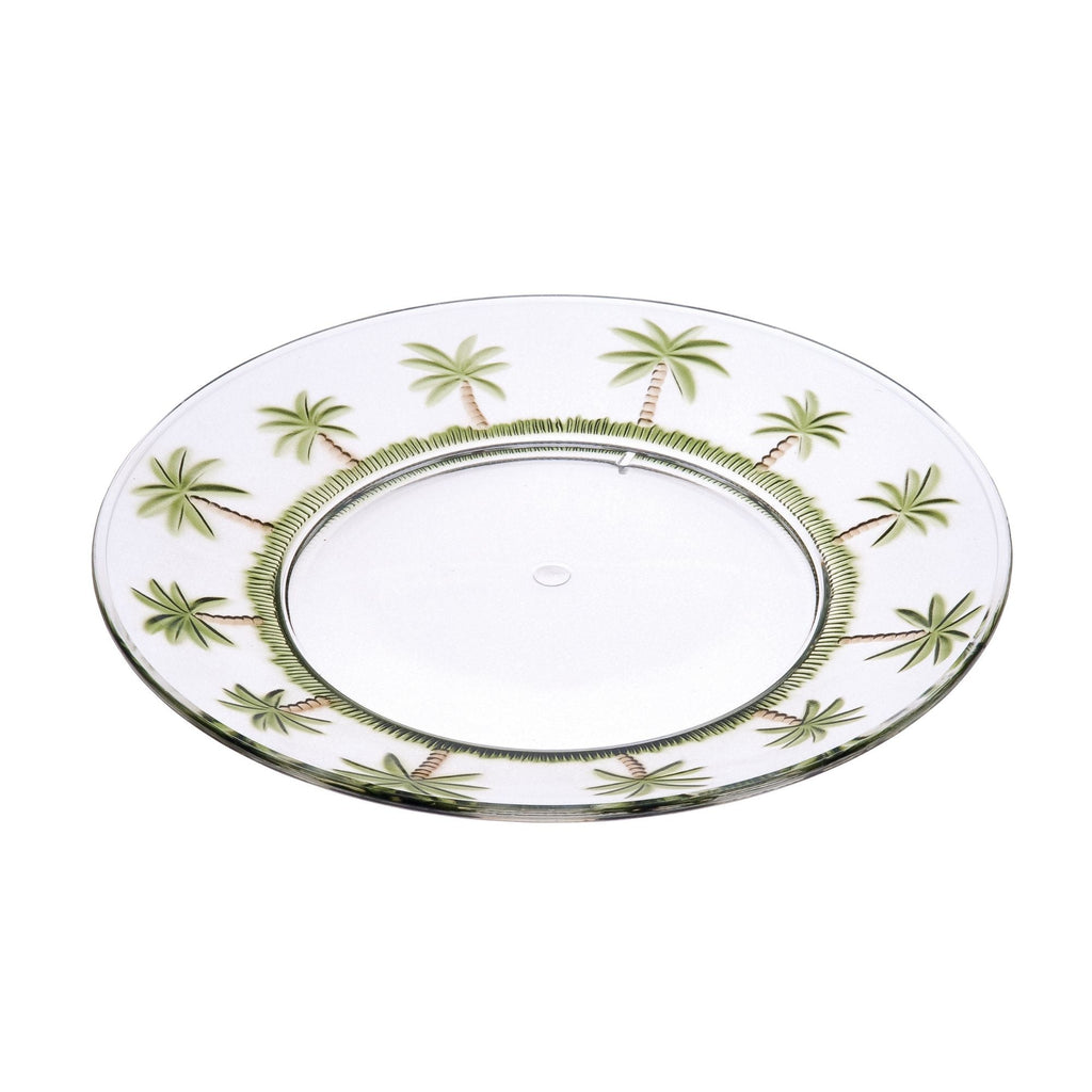 Palm Tree Design 9" Acrylic Dinner Plates (Set of 4)