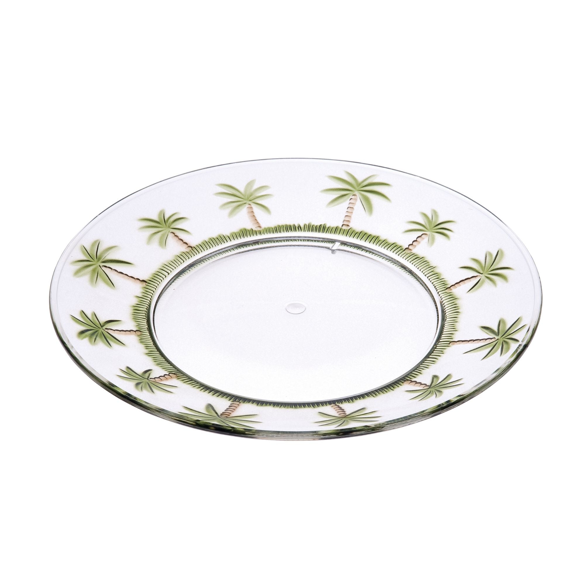 Palm Tree Design 9" Acrylic Dinner Plates (Set of 4)