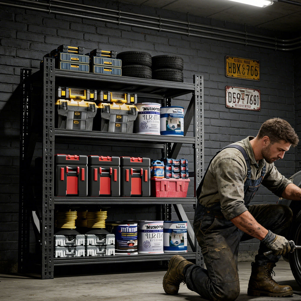 Heavy Duty 4 Shelf Garage Shelving Unit