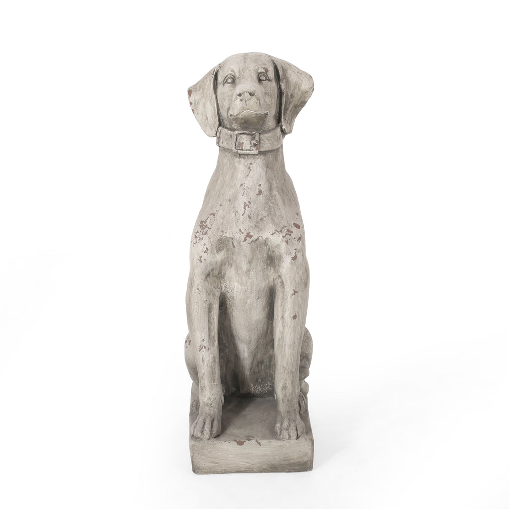 MGO Outdoor Dog Statue, Antique White