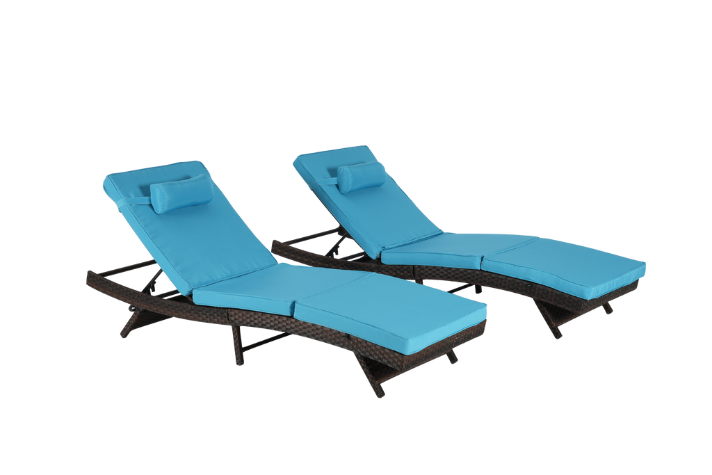 Outdoor Wicker Reclining Chair Set of 2