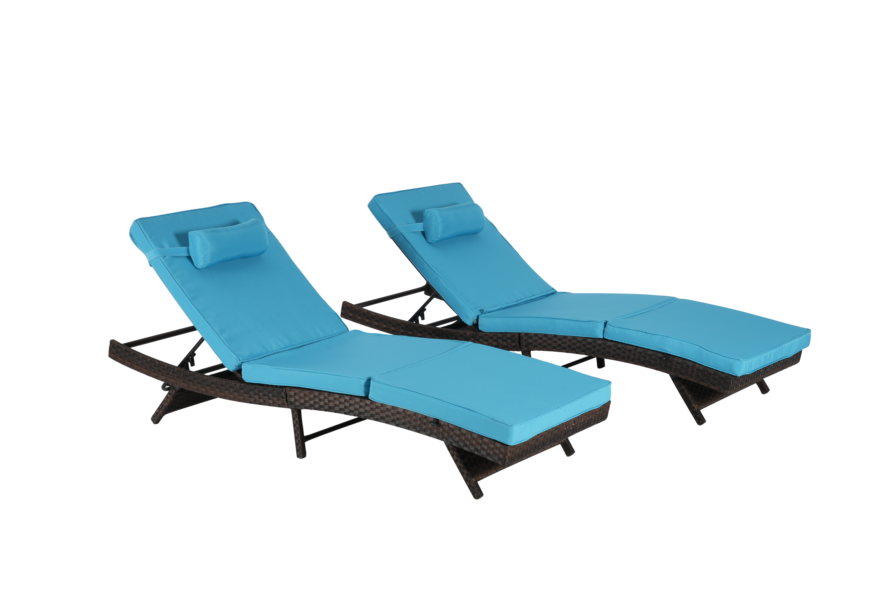 Outdoor Wicker Reclining Chair Set of 2