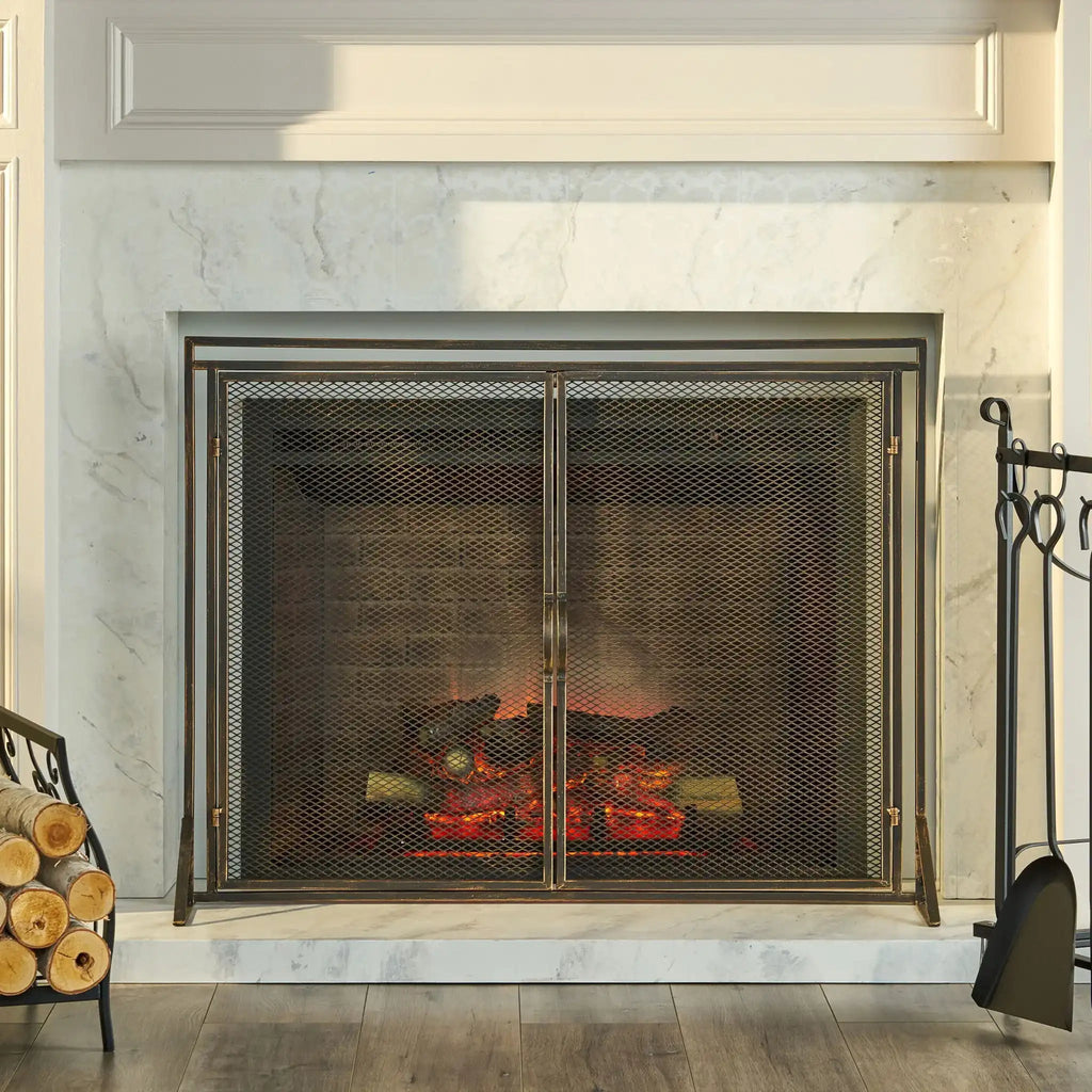 Samantha Iron Fireplace Screen 2 Door Design