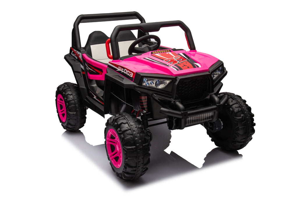 12V7A*1 30W*4 Four-Wheel Drive Seat One Button Start, Forward And Backward, High And Low Speed, Music, Front Light, Power Display, Two Doors Can Open, 2.4G R / C, Seat Belt Four Wheel Absorber